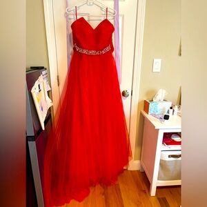 Red ballgown with corset back (unworn)